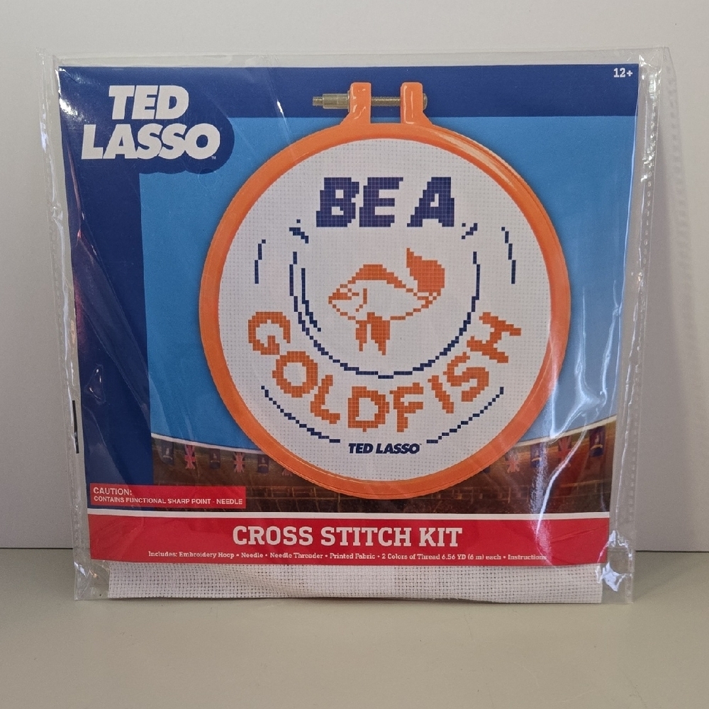 New in Package: Ted Lasso Cross Stitch Kit with Thread, Hoop